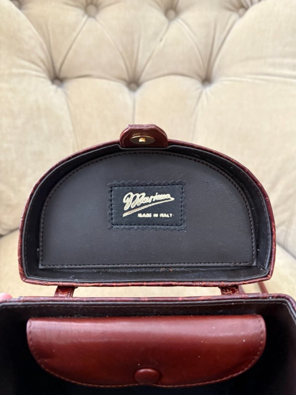 VTG Auth. MAXIMA Italy Genuine Alligator MINI Camera Minaudiere Croassbody Bag - Picture 8 of 8